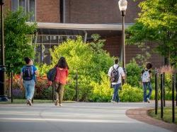 Students walking on campus